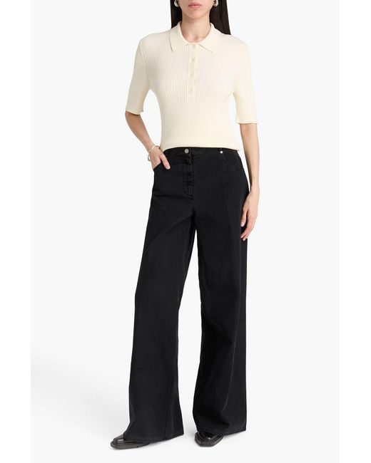 Forte_forte Black Cotton Wide-leg Pants