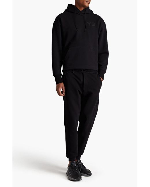 Y-3 Black French Cotton-terry Sweatpants for men