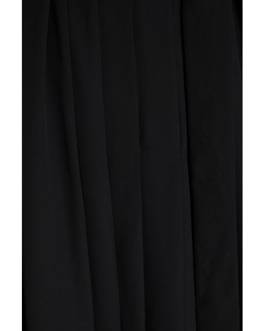Emporio Armani Black Pleated Crepe De Chine Dress