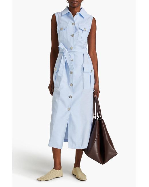 Giuliva Heritage Blue Mary Angel Cotton-piqué Midi Shirt Dress