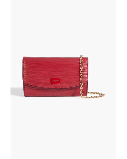 Dolce & Gabbana Red Embossed Leather Clutch