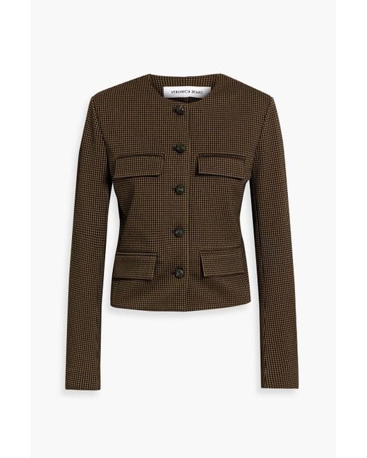 Veronica Beard Brown Berkley Houndstooth Tweed Jacket