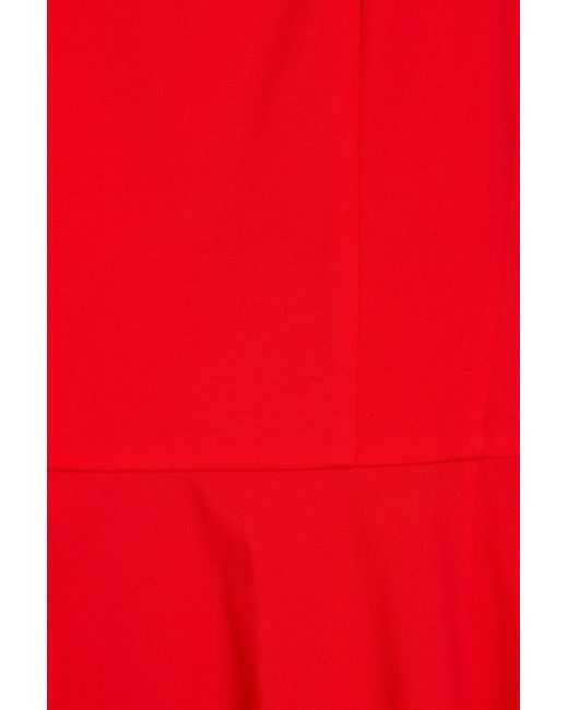 Theory Red Pleated Cotton-blend Poplin Midi Dress