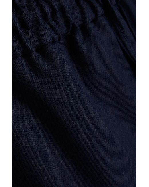 Etro Blue Tapered Cropped Wool-blend Twill Pants for men