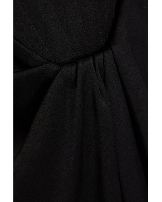 Alex Perry Black Ledger Strapless Draped Satin-crepe Gown