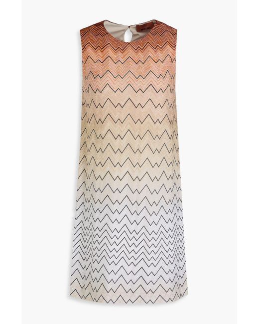 Missoni Natural Mini-strickkleid mit metallic-effekt in häkeloptik