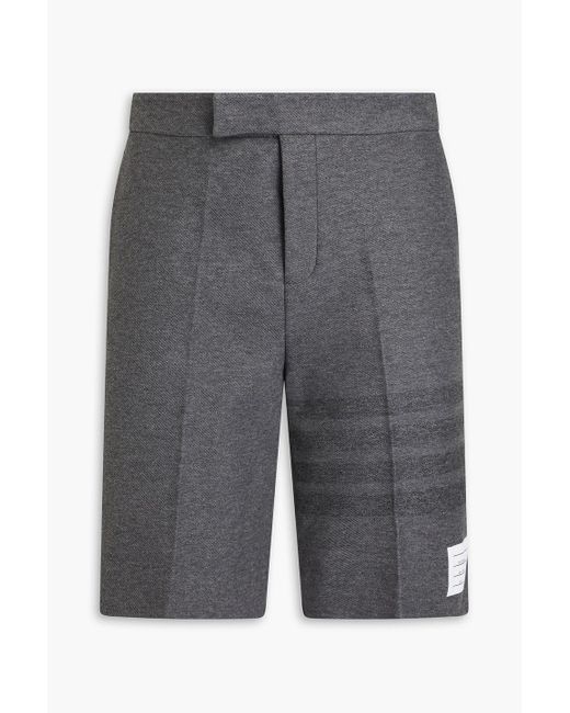 Thom Browne Gray Striped Cotton-twill Shorts for men