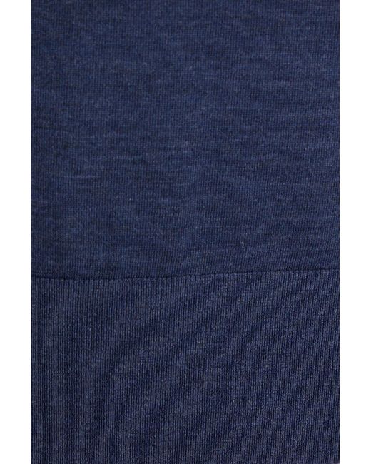 Theory Blue Mélange Merino Wool-blend Sweater