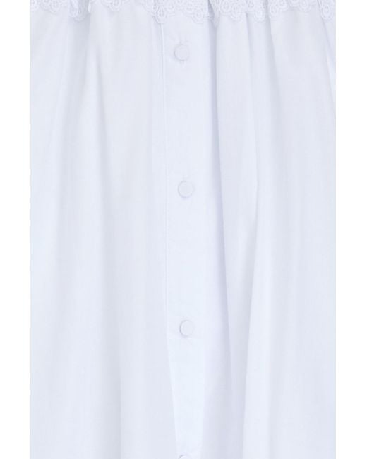 Charo Ruiz White Delphinus Tiered Cotton-Blend Voile Maxi Dress