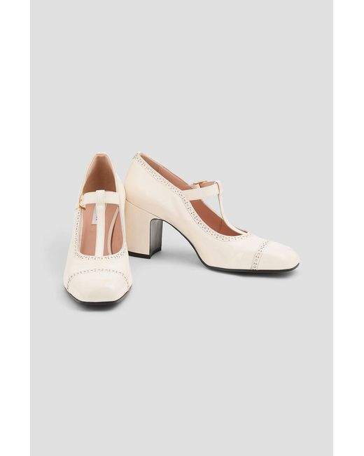 Bally White Elaile 75 Leather Mary Jane Pumps