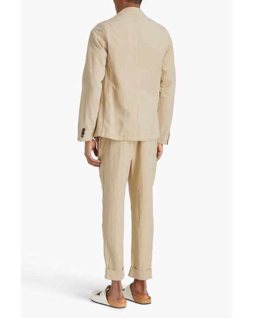 Officine Generale Armie anzugjacke aus twill aus einer lyocell-leinen-baumwollmischung in Natural für Herren