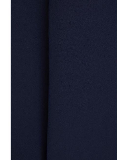 Halston Heritage Blue Kalia minikleid aus twill mit asymmetrischer schulterpartie