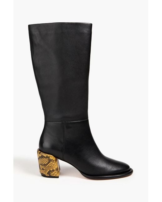 3.1 Phillip Lim Black Naomi 70 Leather Knee Boots