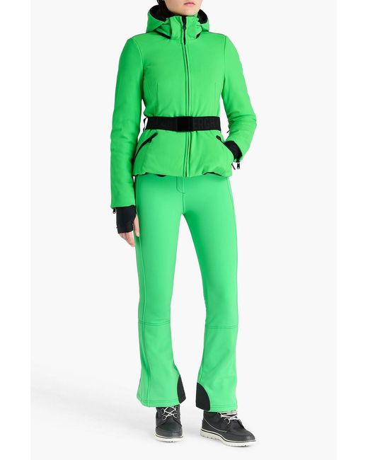 Goldbergh Green Hida Belted Neon Down Ski Jacket