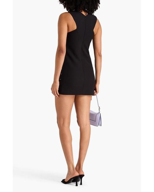 Emilio Pucci Black Lace-up Crepe Mini Dress