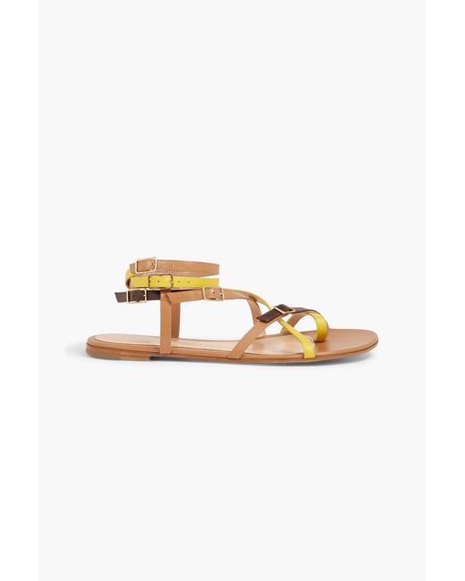 Gianvito Rossi Yellow Cassandra Buckled Leather Sandals