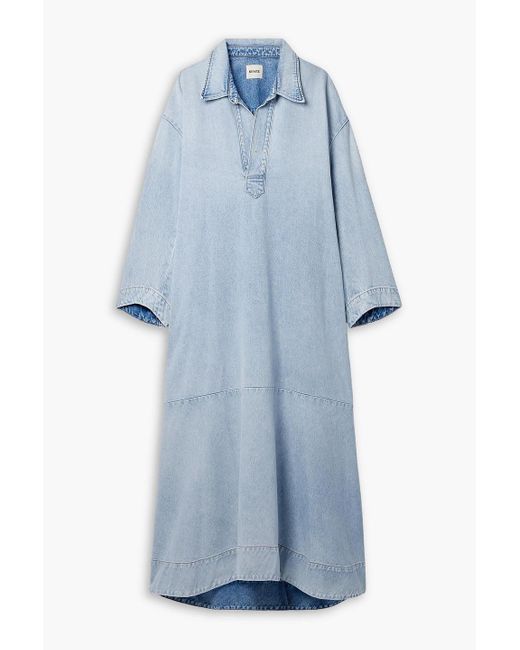 KHAITE The Franka Denim Dress in Blue | Lyst