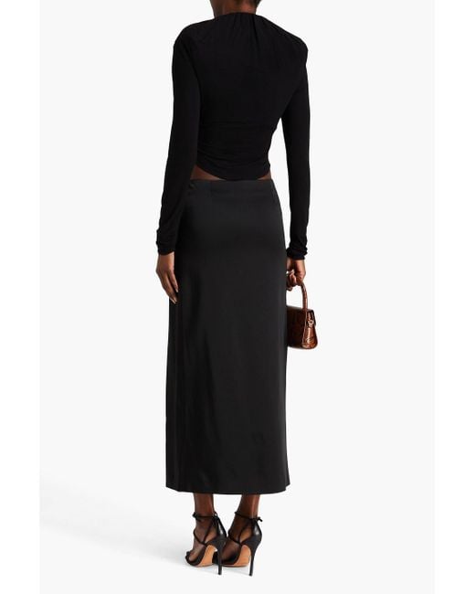 Jacquemus Black Goccia Cropped Ruched Stretch-jersey Top