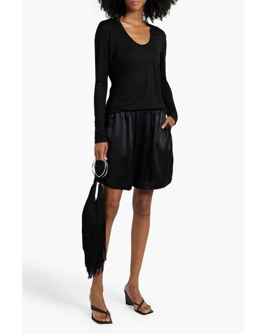 Another Tomorrow Black Oberteil aus lyocell-jersey