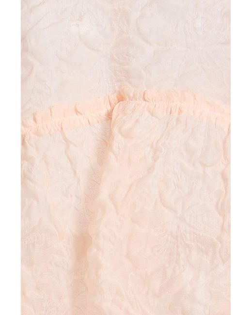 Simone Rocha Pink Ruffled Organza Midi Dress