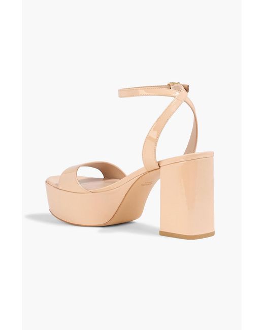 Stuart Weitzman Natural Gala Patent-leather Platform Sandals