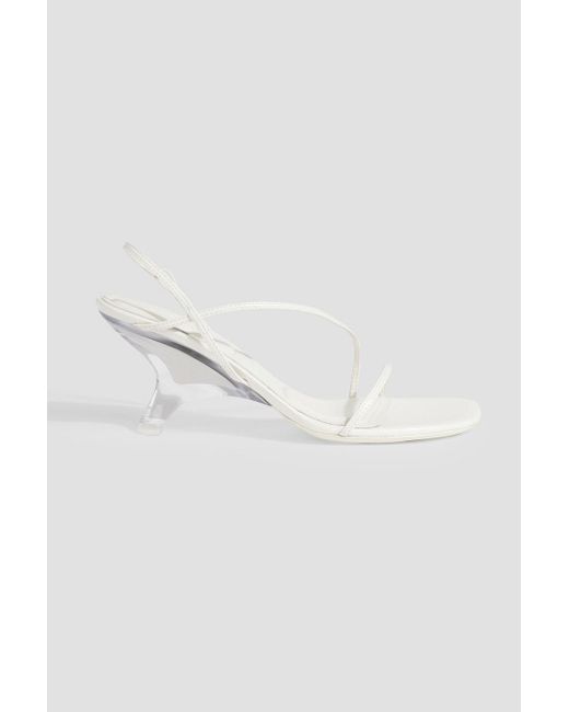 Jonathan Simkhai White Shadow Leather Slingback Sandals