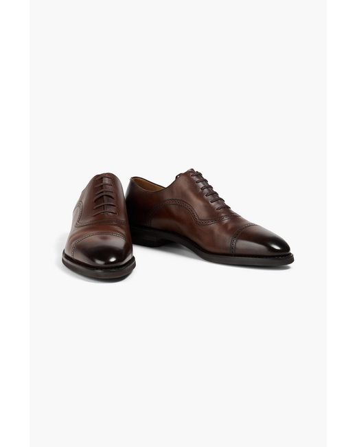 Bally Brown Scotch Leather Oxford Shoes for men