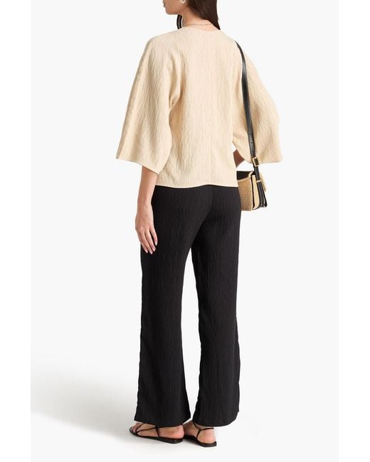 By Malene Birger Black Darja Woven Wide-Leg Pants