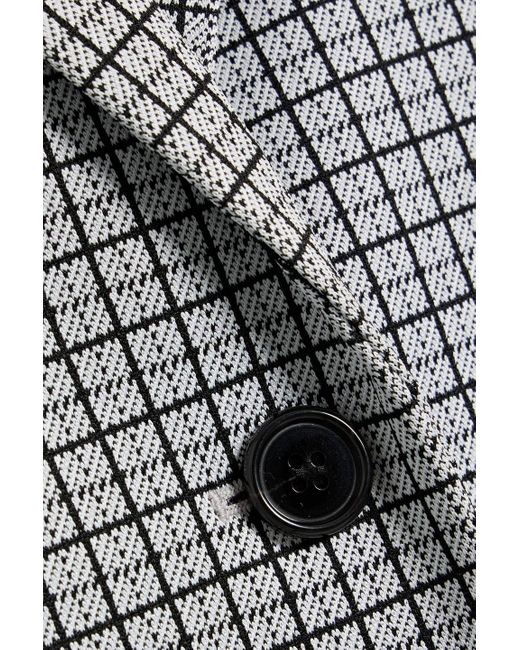 Theory Gray Checked Jacquard Blazer