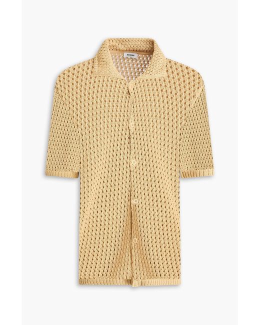 Sandro Natural Crocheted Cotton Shirt for men