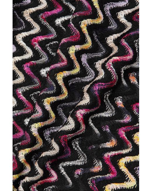 Missoni Black Jacquard-knit Wool-blend Turtleneck Maxi Dress