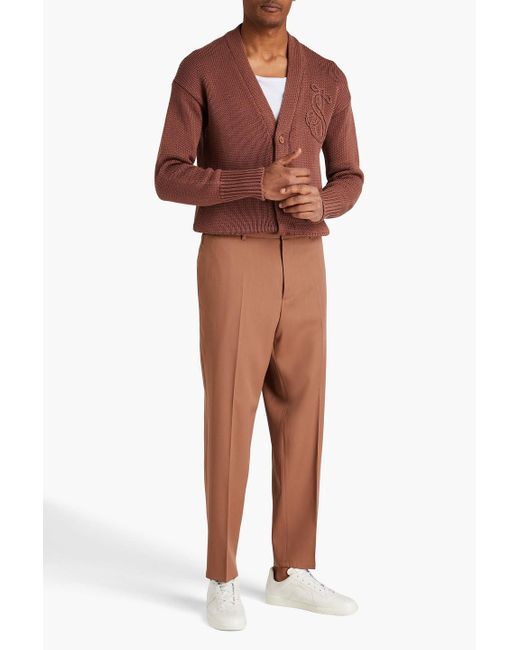 Jil Sander Brown Tapered Wool-twill Pants for men