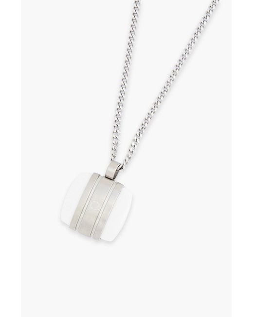 Montblanc White Silver-tone Necklace for men