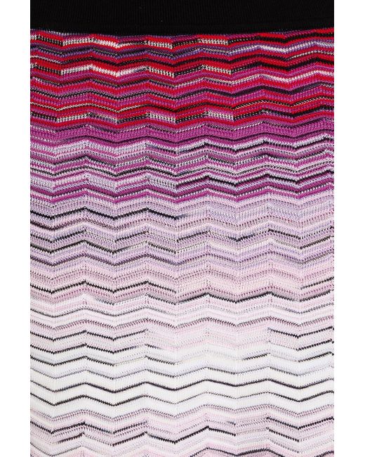 Missoni Purple Crochet-knit Cotton-blend Skirt
