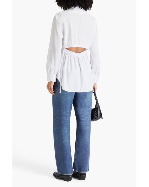 Rag & Bone White Ellison Cutout Cotton-poplin Shirt