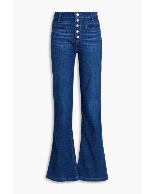 PAIGE Blue Leenah High-rise Wide-leg Jeans