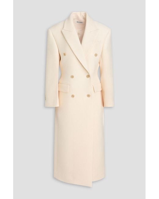 Rohe Natural Double-Breasted Wool-Twill Coat