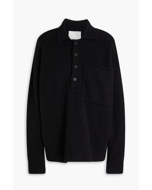 Citizens of Humanity Black Agatha Wool And Cashmere-blend Polo Sweater