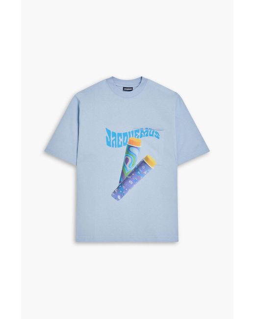 Jacquemus T-shirt aus baumwoll-jersey mit print in Blue für Herren