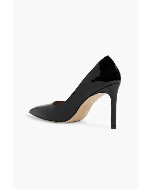 Stuart Weitzman Black Leigh Patent-Leather Pumps