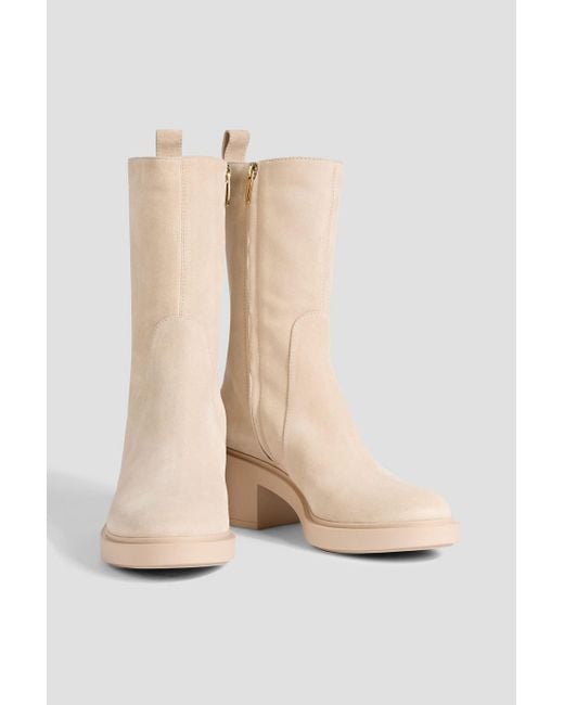 Gianvito Rossi Natural Exton Suede Ankle Boots