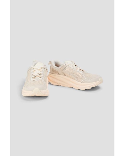 Hoka One One White Clifton Canvas Sneakers