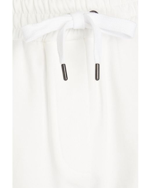 Brunello Cucinelli White Track pants aus frottee aus einer baumwollmischung mit pailletten