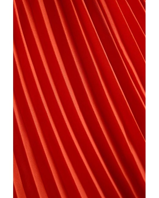 Zimmermann Red Pleated Chiffon Mini Dress
