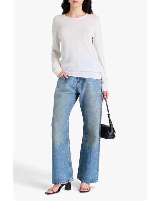 Proenza Schouler White Cutout Cotton And Silk-Blend Sweater