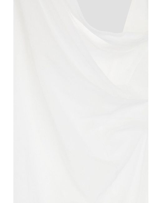 Jacquemus White Piombone maxikleid aus tüll mit drapierung