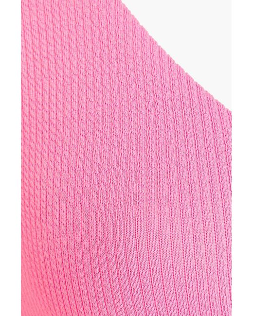 Melissa Odabash Pink Ibiza Knotted Stretch-Seersucker Bikini Top
