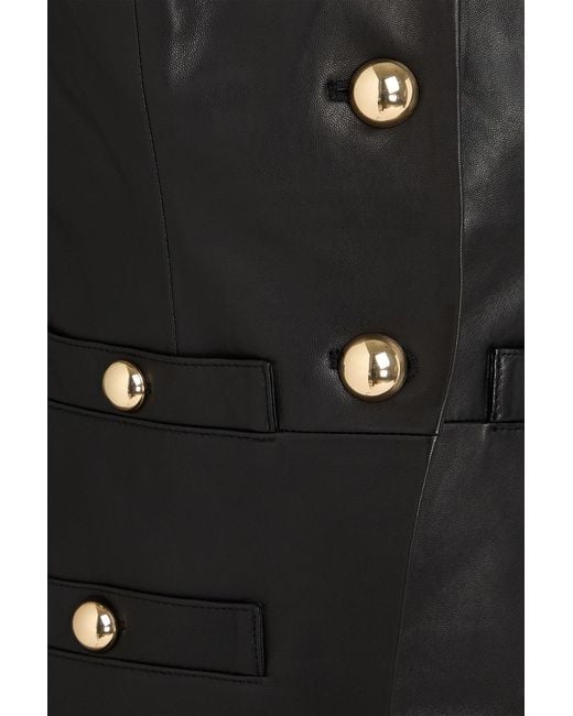 Veronica Beard Black Tamara Leather Vest