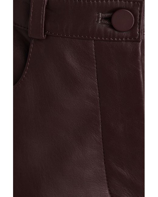 Loulou de Saison Purple Cobe Leather Straight-Leg Pants