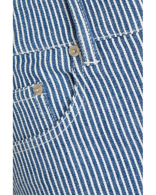 REMAIN Birger Christensen Blue Striped Denim Shorts